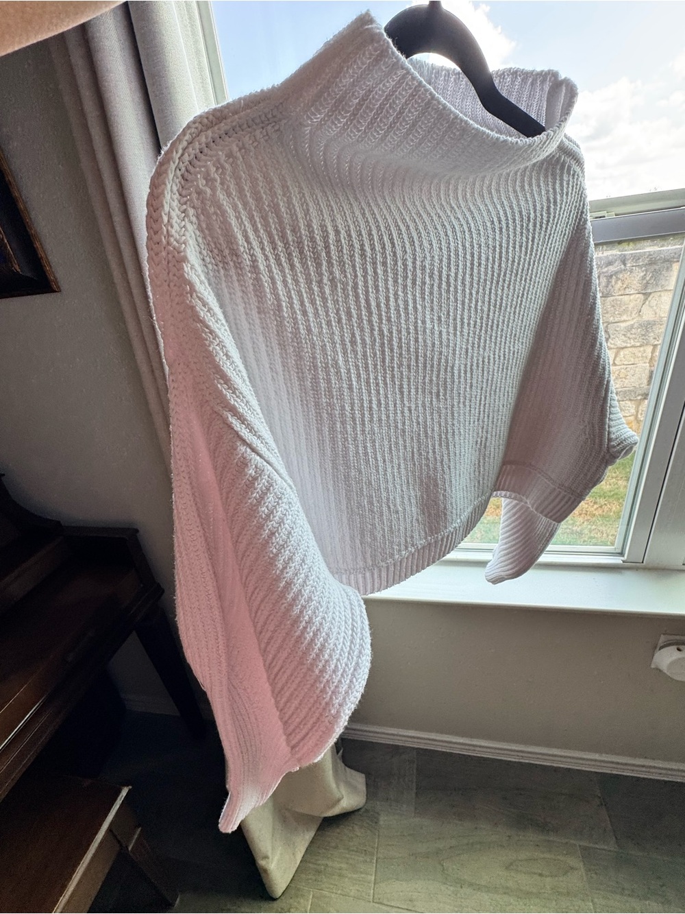 Free People White Chunky Knit Cropped Mock Neck Sweater | XS - Picture 3 of 4